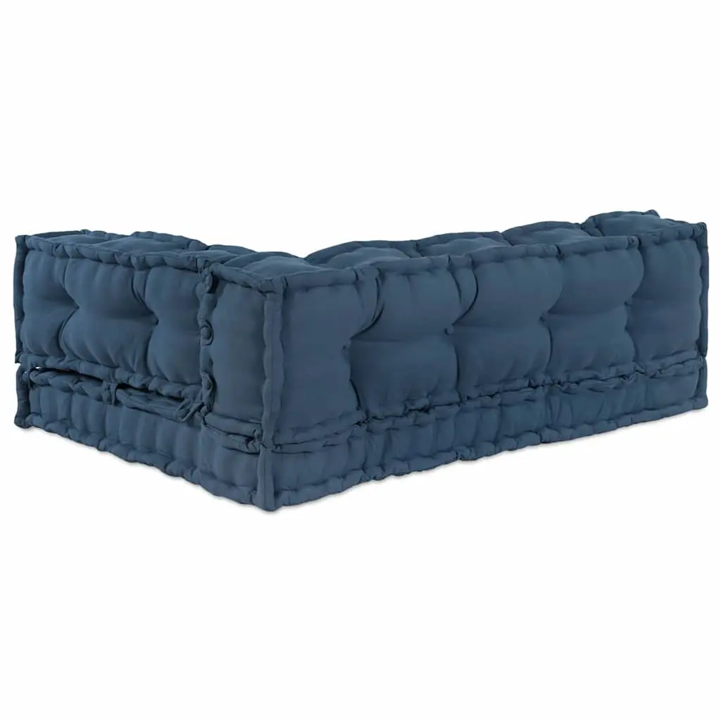 Pallet Sofa Cushion Foam Fabric 120 x 80 x 38 cm Blue 3 Piece