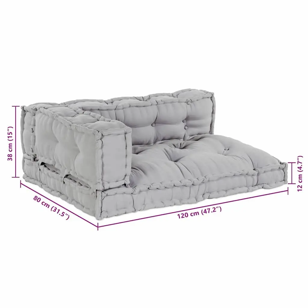 3-Piece Grey Modular Sofa Cushions