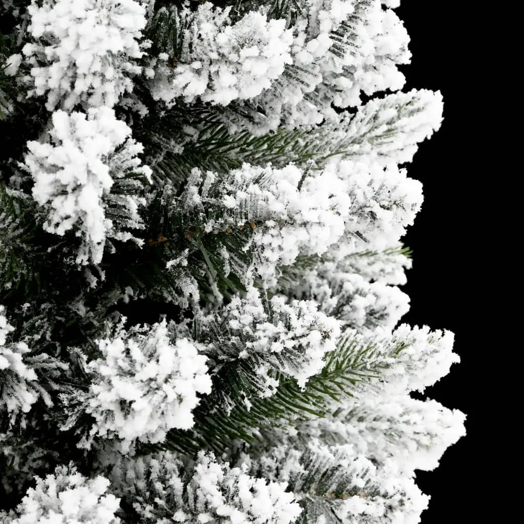 Artificial Slim Christmas Tree 120cm White Flocked Snow PVC PE Realistic Bushy