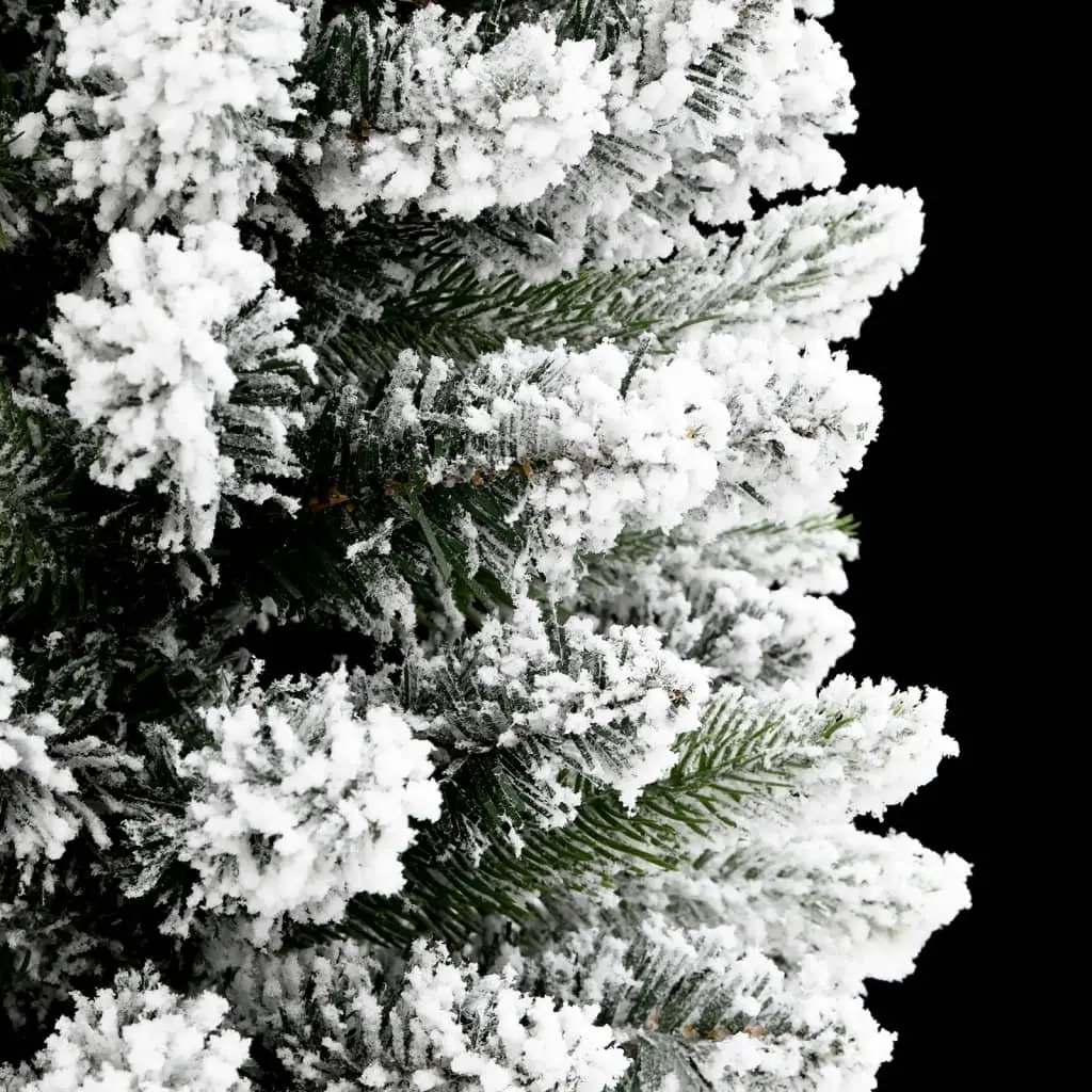 Slim Christmas Tree Artificial 150cm Bushy Realistic White Flocked Snow for Seasonal Decoration