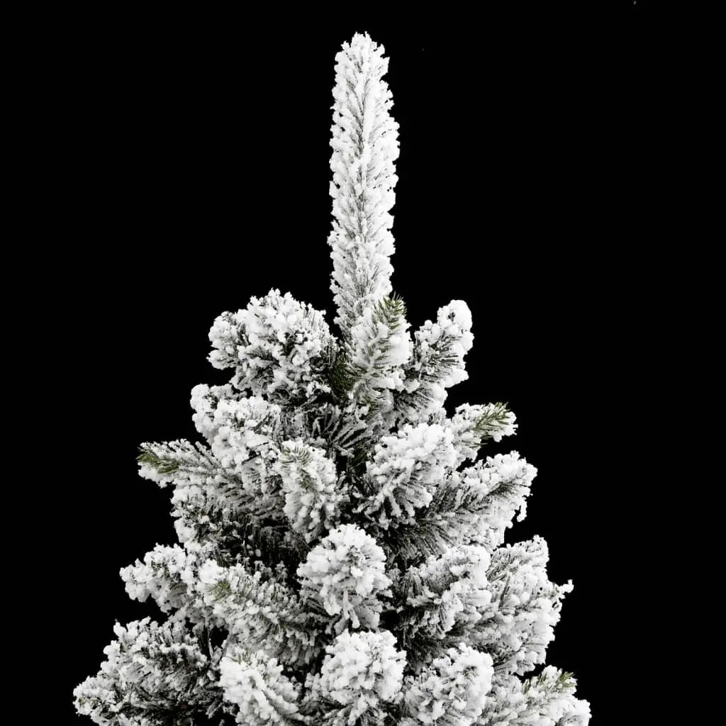 Artificial Christmas Tree Slim 180cm Flocked Snow White PVC PE Tips