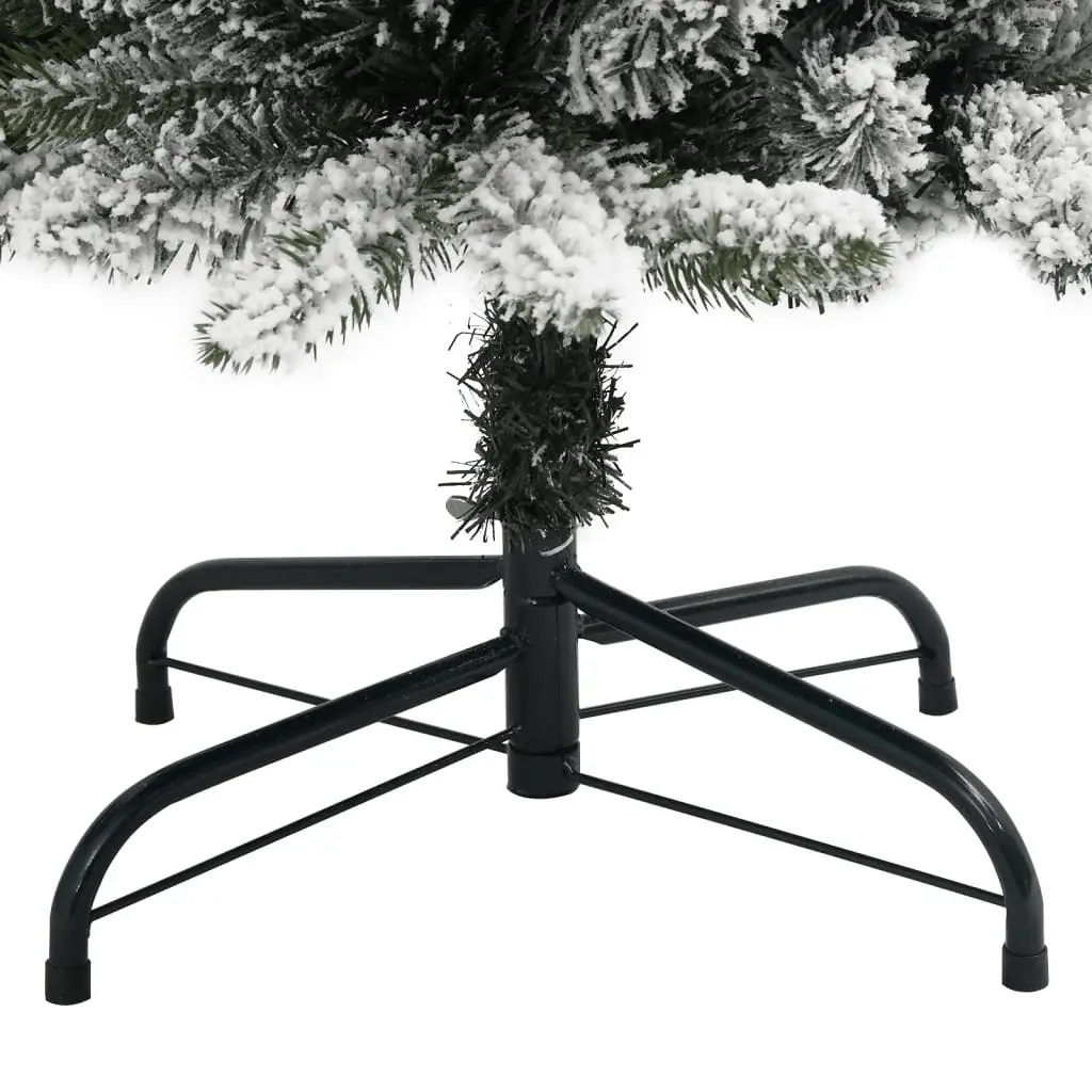 Artificial Slim Christmas Tree Flocked Snow White 210cm PVC PE