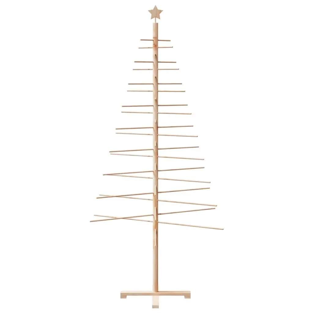 Wooden Christmas Tree Decoration 210cm Solid Pine Wood Stand Disassemblable