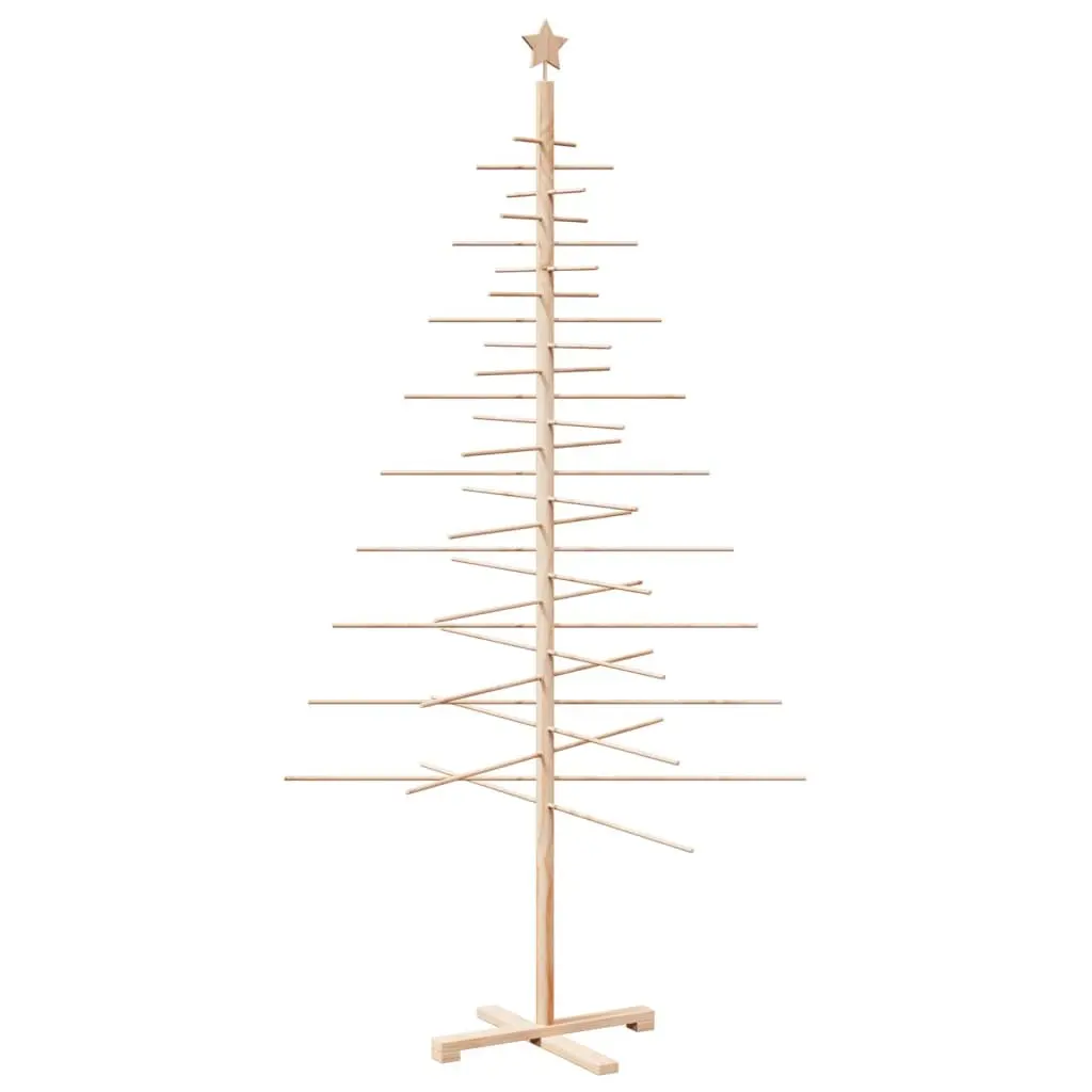 Wooden Christmas Tree Decoration 210cm Solid Pine Wood Stand Disassemblable