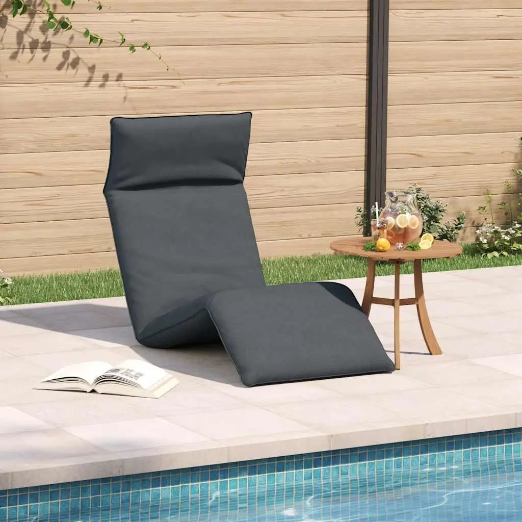 Folding Sun Lounger Metal Frame Water-Repellent Oxford Fabric Anthracite 5 Position