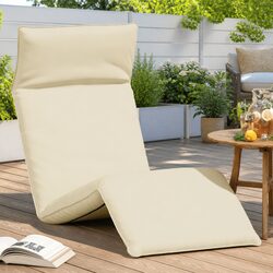 Practical Cream Folding Sun Lounger for Gardens and Beaches