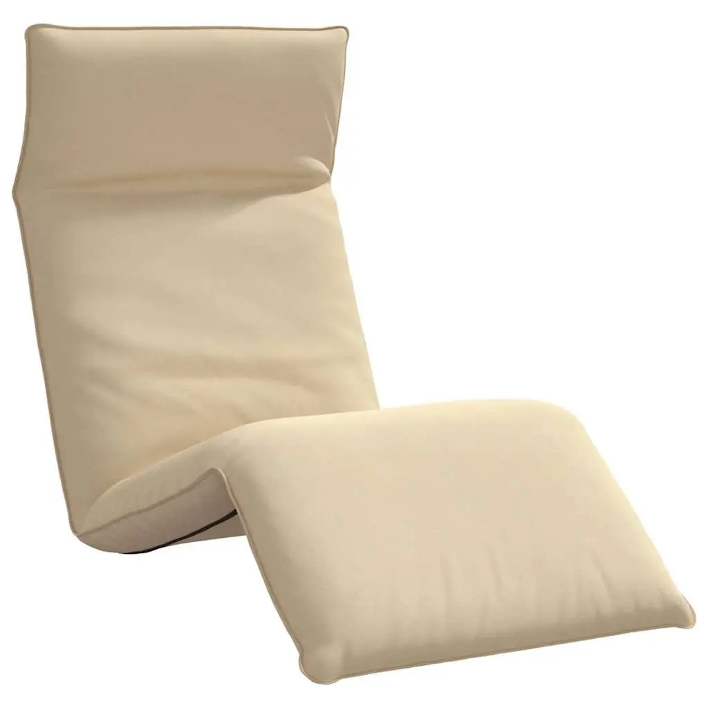 Folding Sun Lounger Beige Reclining Beach Garden Chair Outdoor Seating
