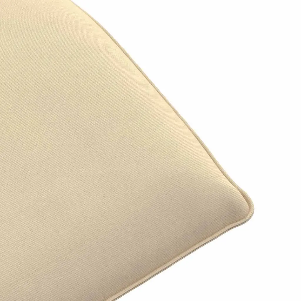 Folding Sun Lounger Beige Reclining Beach Garden Chair Outdoor Seating