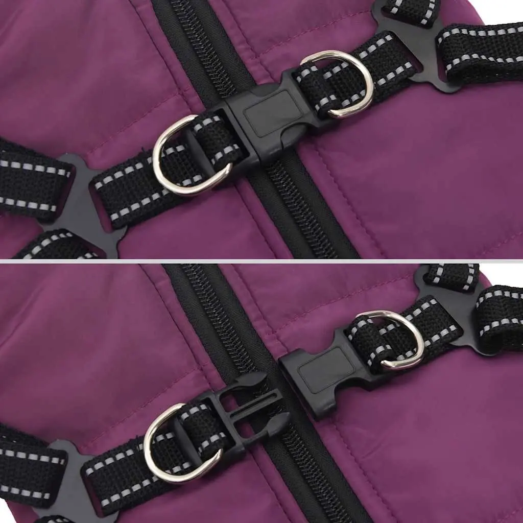 Dog Coat Waterproof Reflective Winter Jacket 2XL Purple