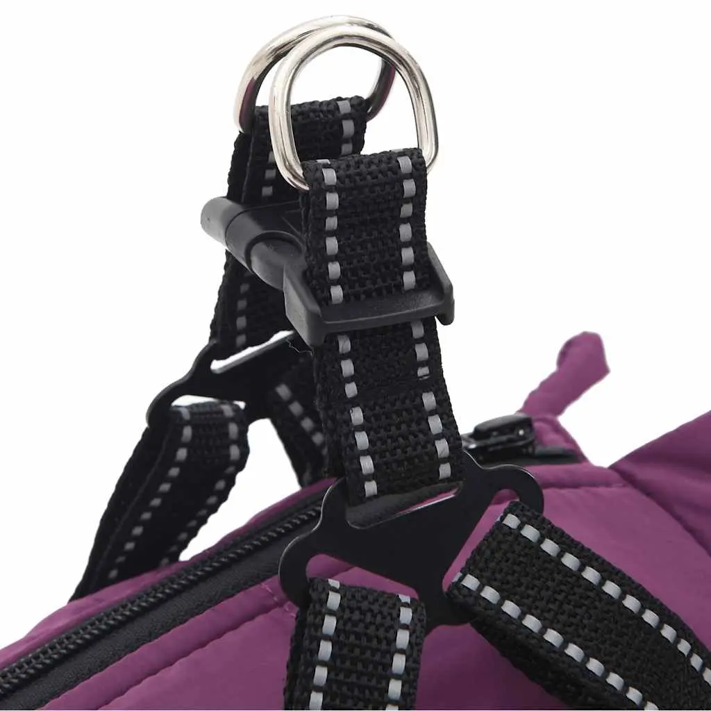 Dog Coat Waterproof Reflective Winter Jacket 2XL Purple