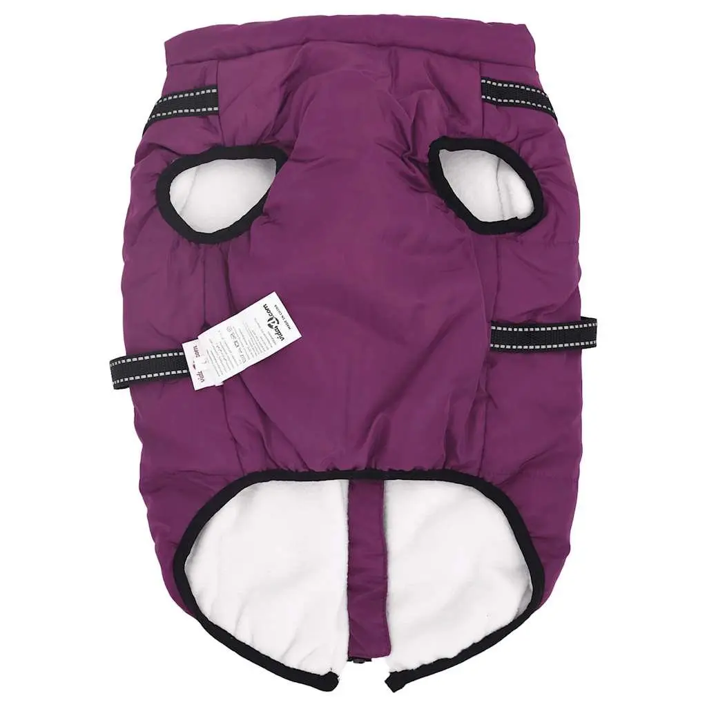 Dog Coat with Built-In Harness Waterproof Reflective Winter Jacket Purple 3XL
