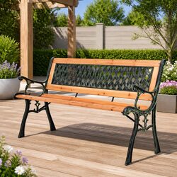 Practical 122 cm Garden Bench for Patios and Entrances