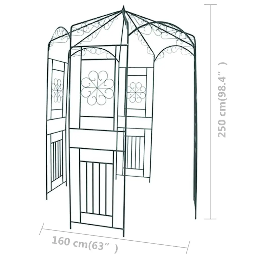 Garden Arch Wrought Iron 250cm Dark Green Climbing Rose Trellis Structure