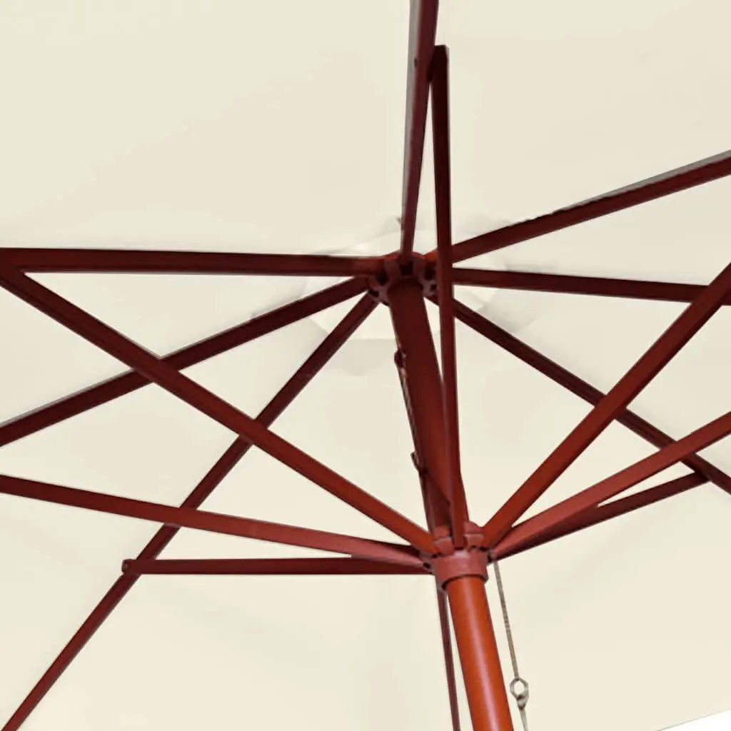 Garden Umbrella Shade Canopy Outdoor White 258x300cm Hardwood Frame Rot-Proof Polyester