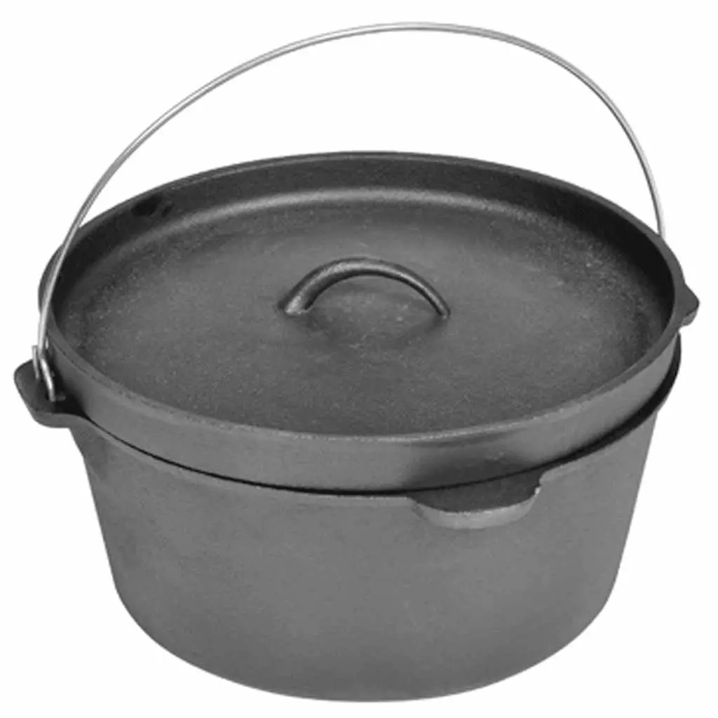 9QT Dutch Oven Cooking Pot Black Camping Cookware Casserole Stew Roast with Carry Case