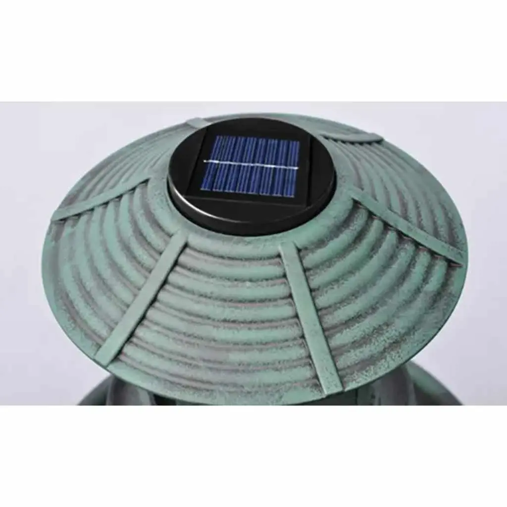 Bird Bath and Feeder Solar Light Green Outdoor Patio Balcony Garden Decor