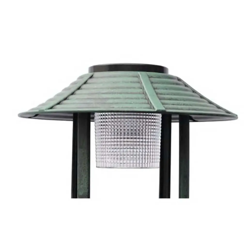Bird Bath and Feeder Solar Light Green Outdoor Patio Balcony Garden Decor