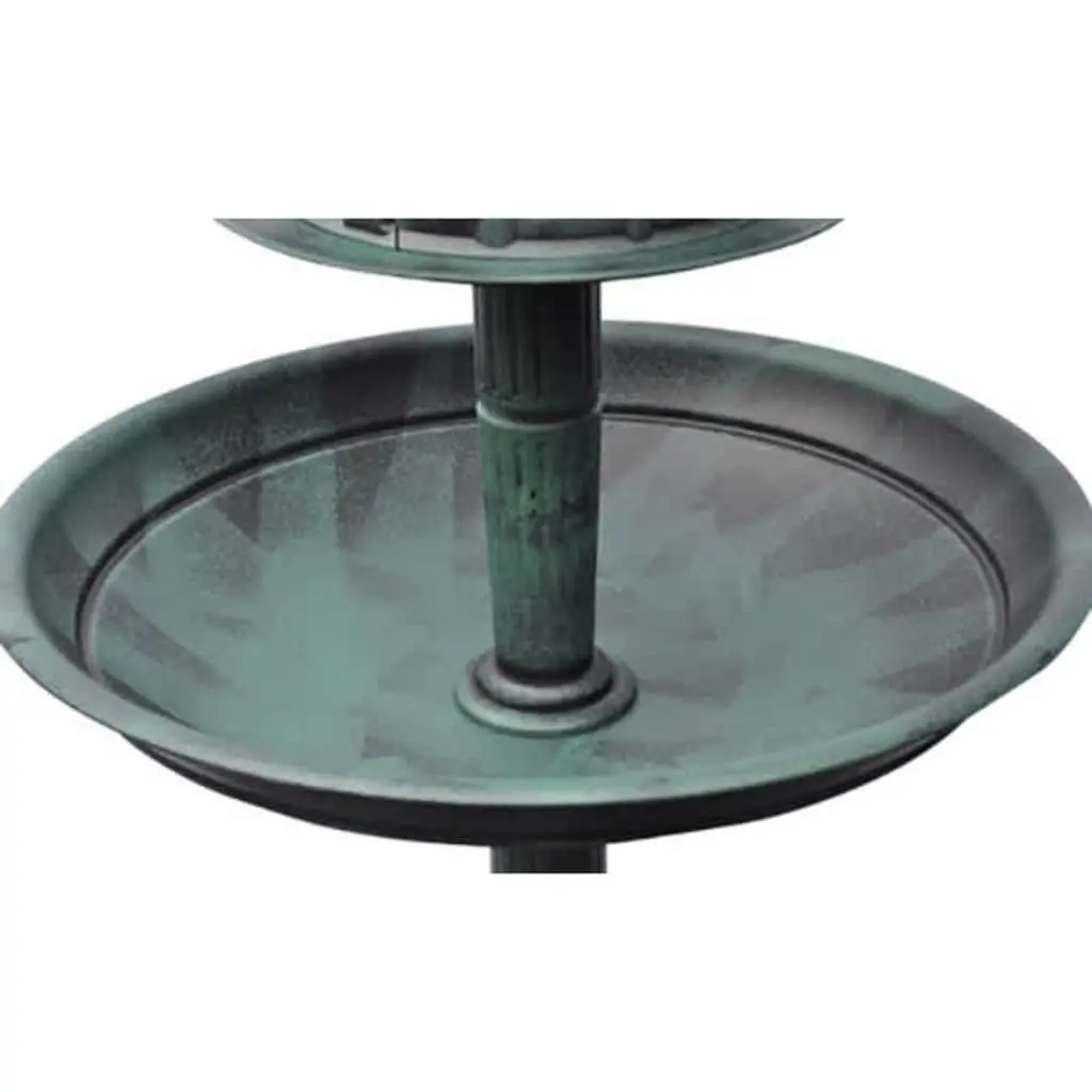 Bird Bath and Feeder Solar Light Green Outdoor Patio Balcony Garden Decor