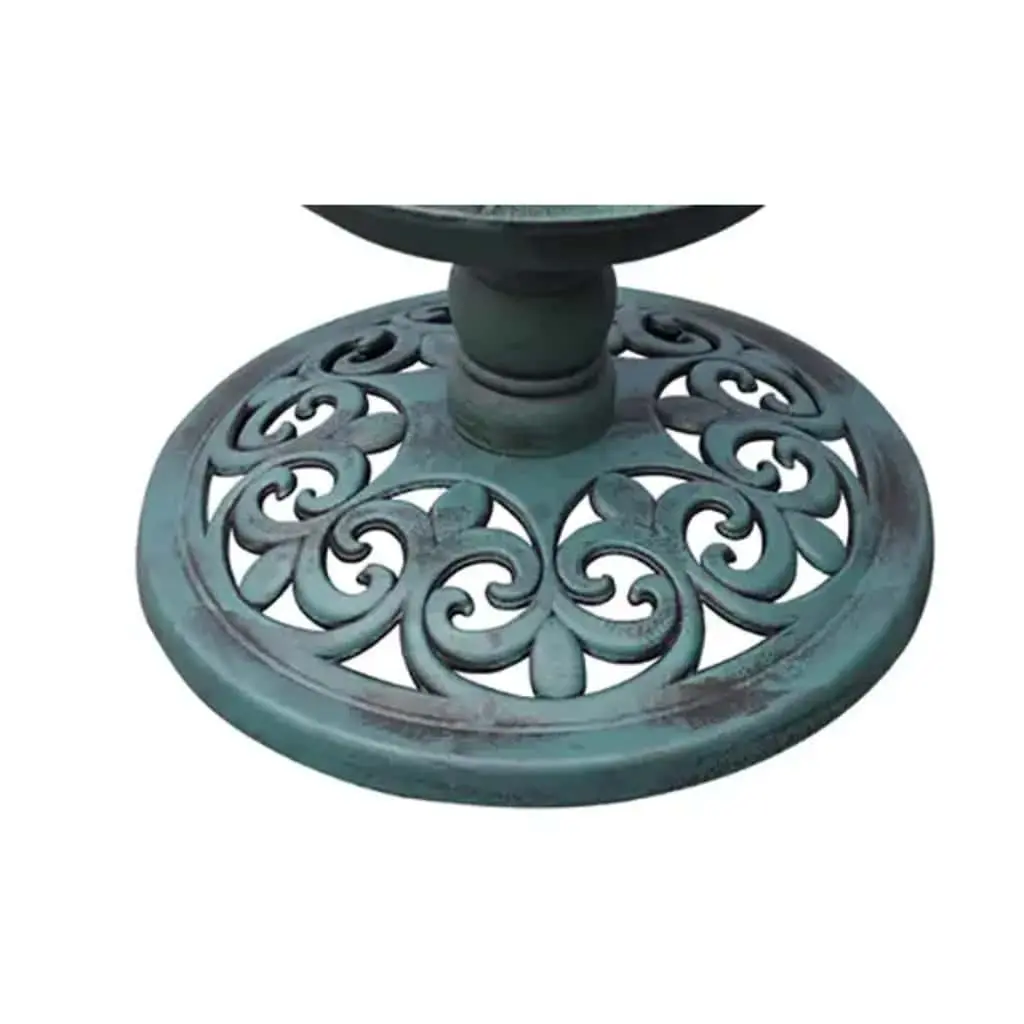 Bird Bath and Feeder Solar Light Green Outdoor Patio Balcony Garden Decor