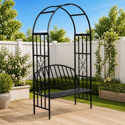 Practical Garden Arch with Bench for Outdoor Use