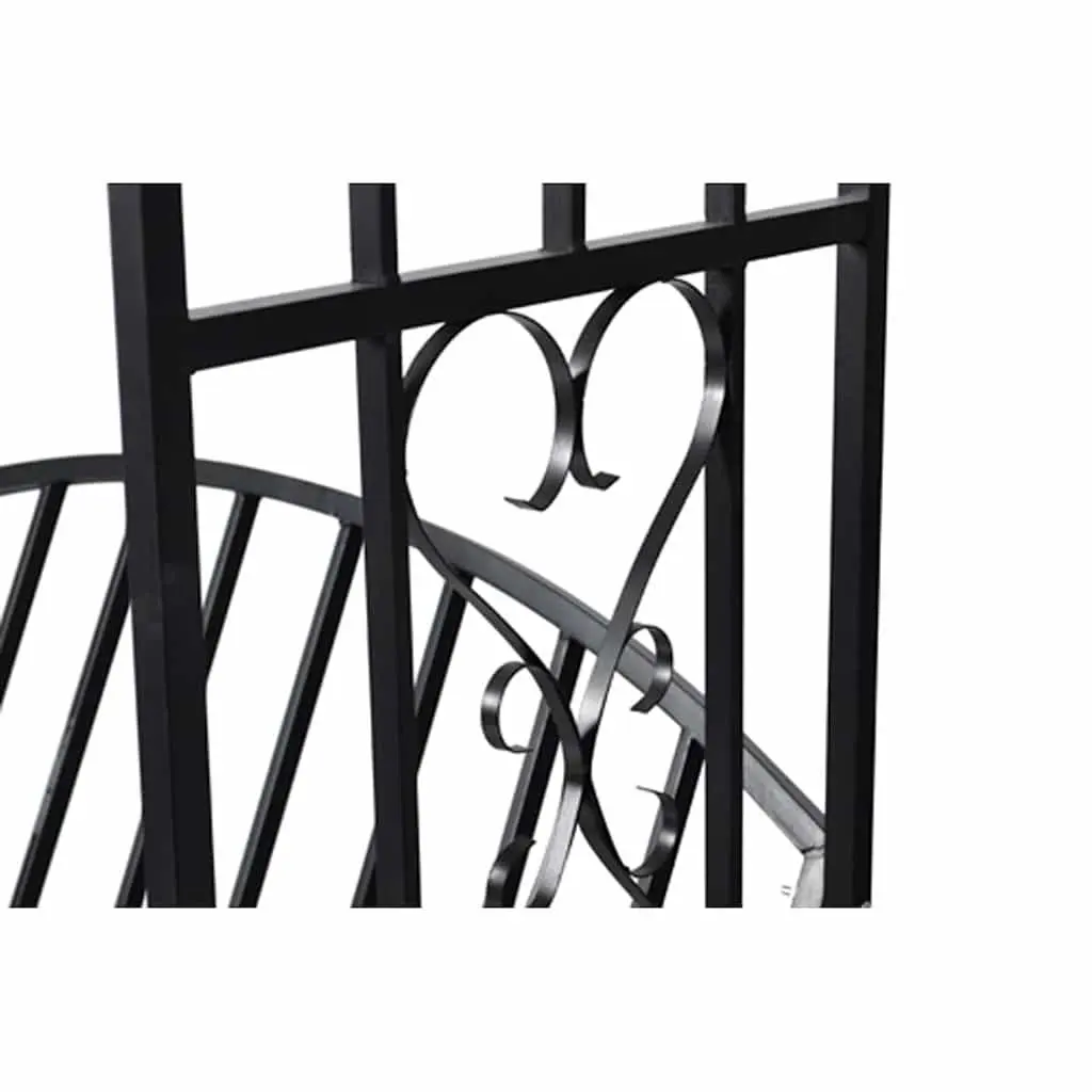 Garden Arch Bench Outdoor Structure Metal Black