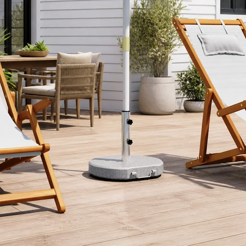 Parasol Stand Granite Stainless Steel 45cm Grey