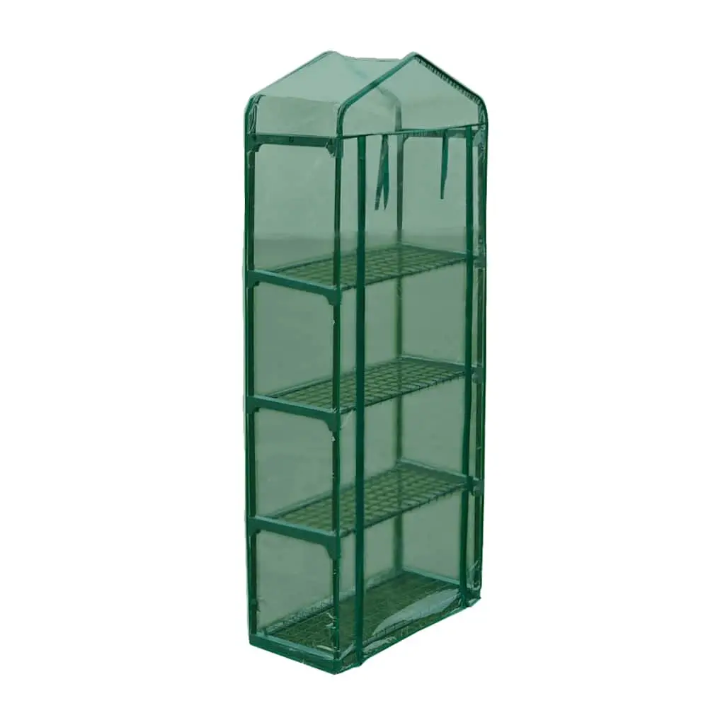 Greenhouse Powder-coated Steel 69 x 32 x 160 cm Green with 4 Shelves