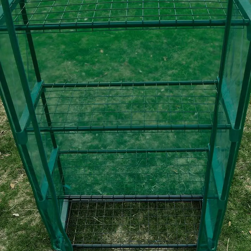 Greenhouse Powder-coated Steel 69 x 32 x 160 cm Green with 4 Shelves
