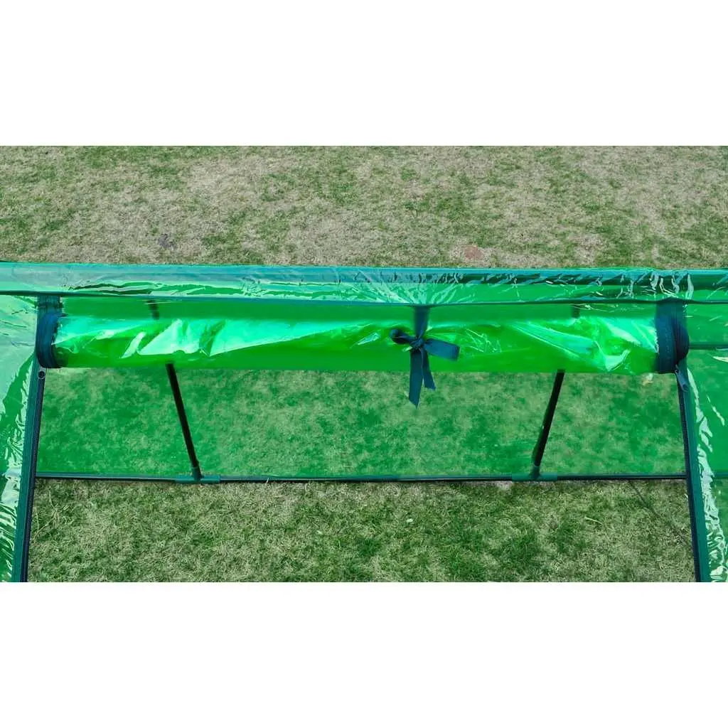 Greenhouse 3 Door Tear Resistant Green Cover UV Protected Powder Coated Steel Garden Plant Shelter