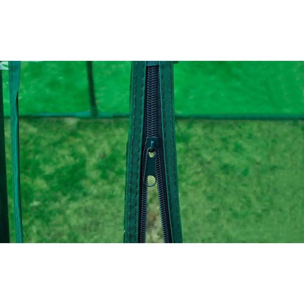 Greenhouse 3 Door Tear Resistant Green Cover UV Protected Powder Coated Steel Garden Plant Shelter