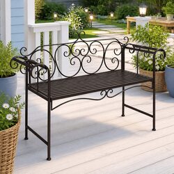 Versatile Outdoor Metal Garden Bench - Ideal for Patios