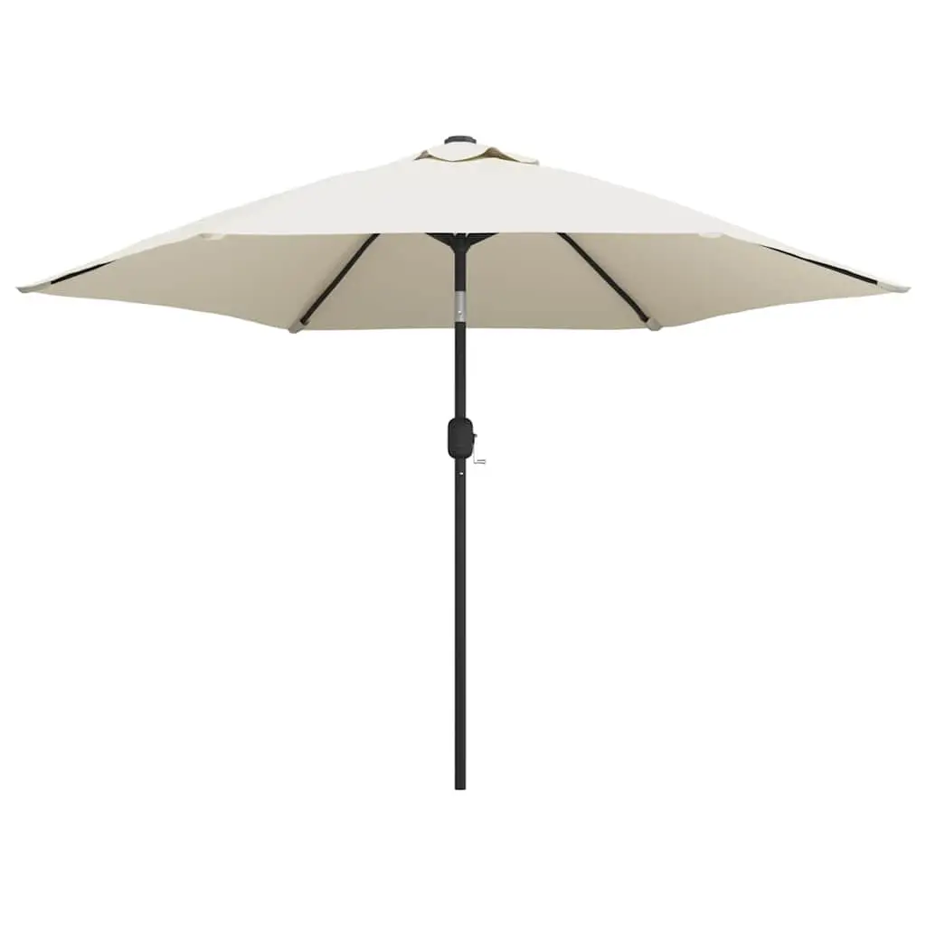 Garden Parasol Steel 3m White UV Protection Outdoor Sunshade