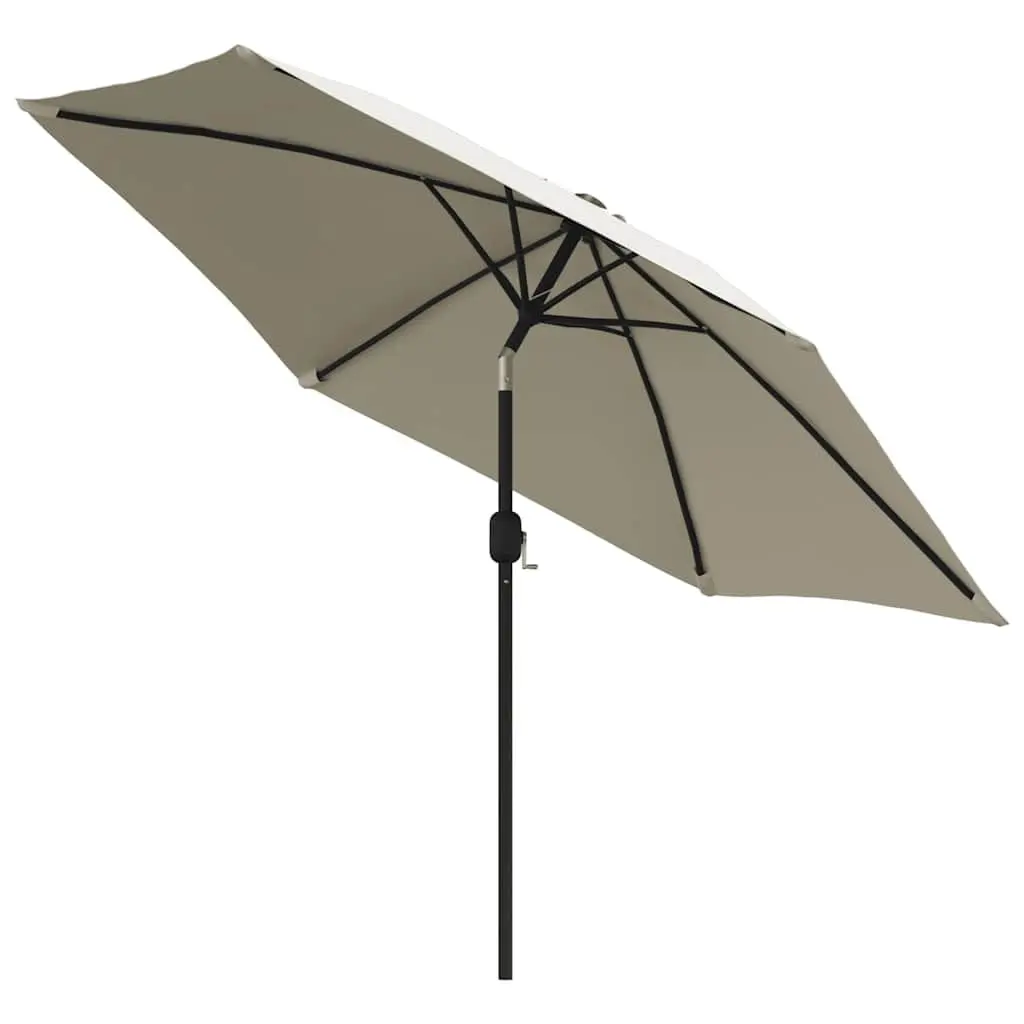 Garden Parasol Steel 3m White UV Protection Outdoor Sunshade