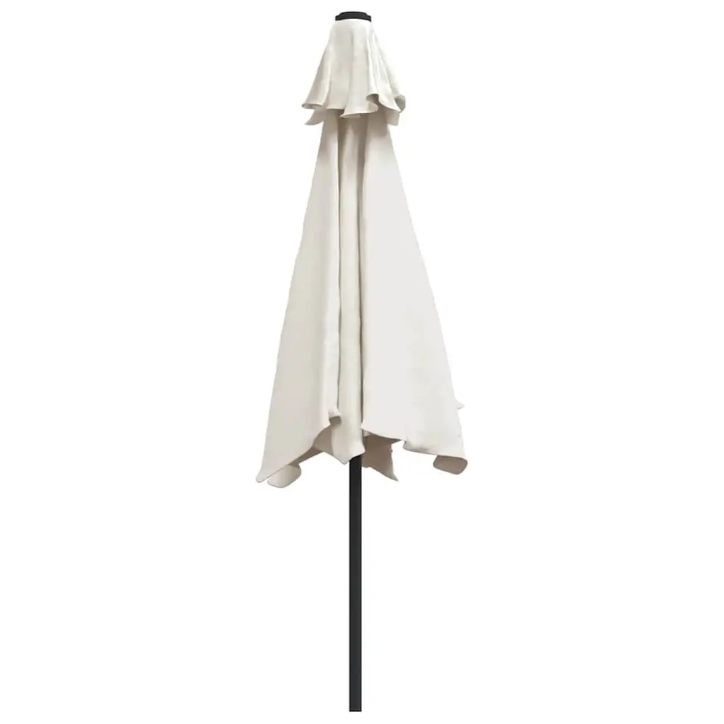 Garden Parasol Steel 3m White UV Protection Outdoor Sunshade
