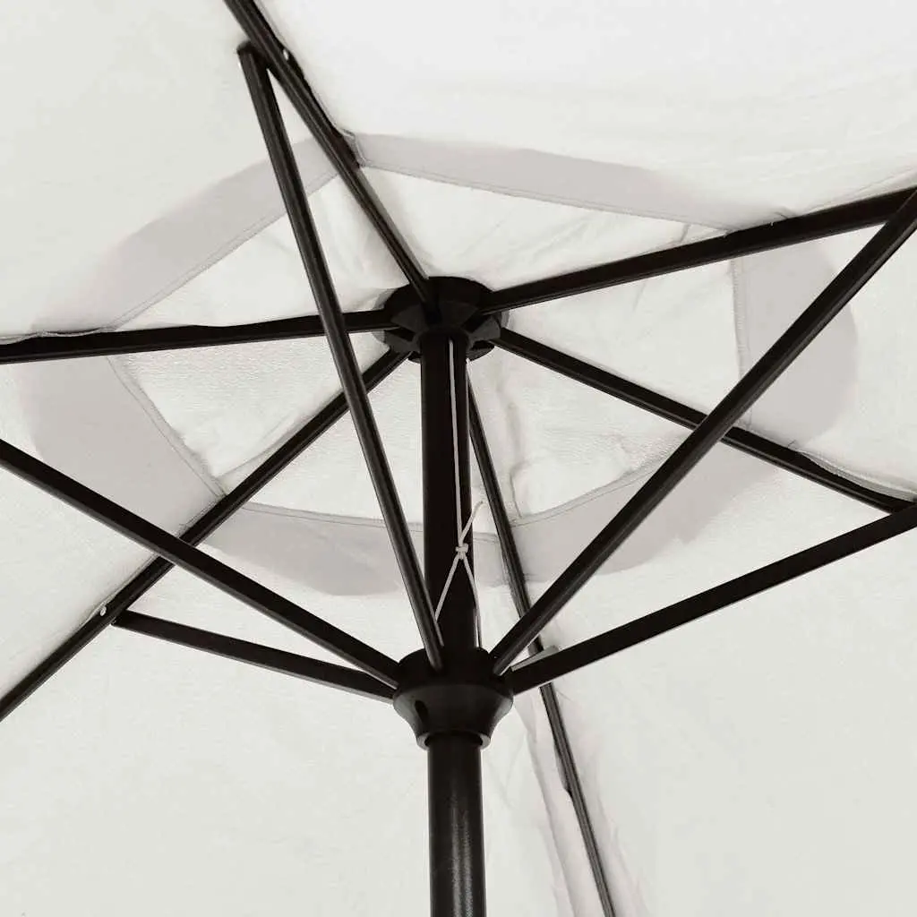 Garden Parasol Steel 3m White UV Protection Outdoor Sunshade