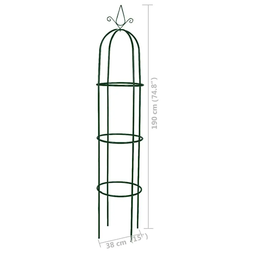 Garden Arch Towers Iron 2 Pieces Green Climbing Plants Outdoor Patio Trellis