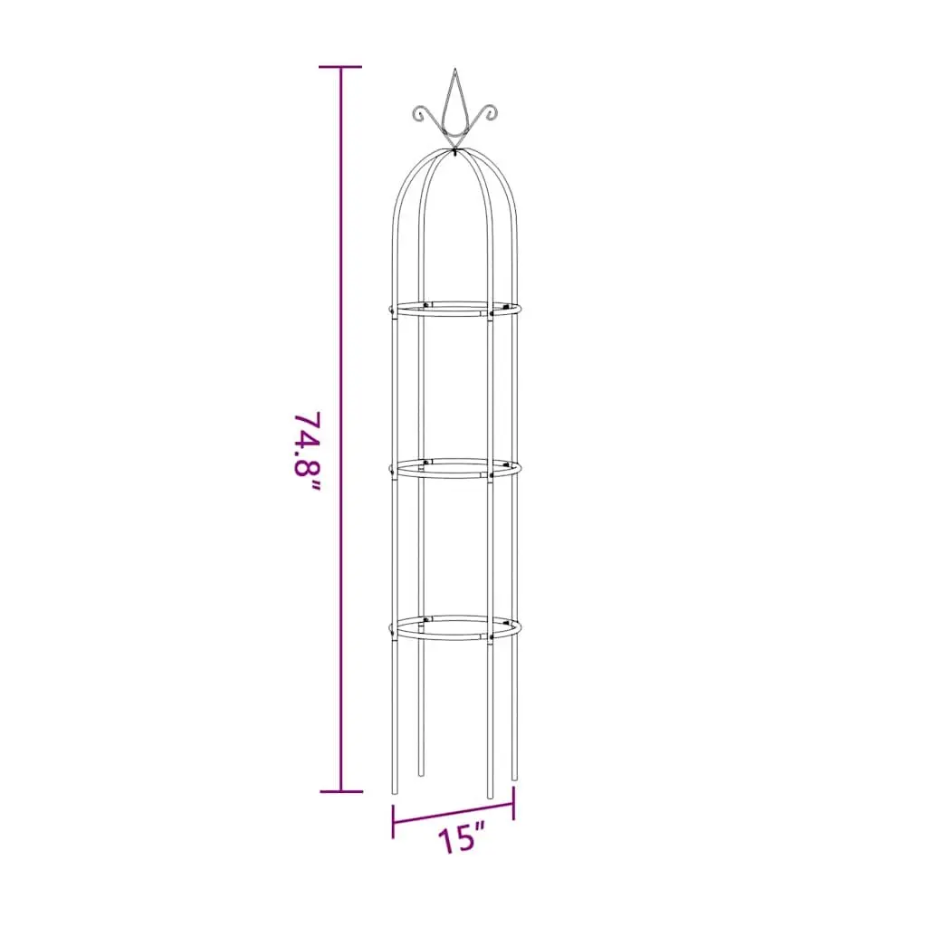 Garden Arch Towers Iron 2 Pieces Green Climbing Plants Outdoor Patio Trellis