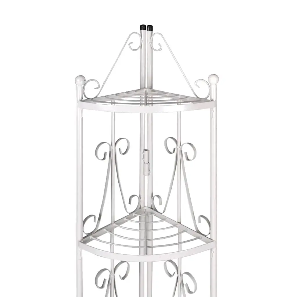 White Corner Rack for Indoor and Outdoor Use