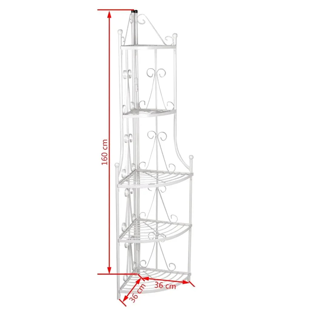 White Corner Rack for Indoor and Outdoor Use