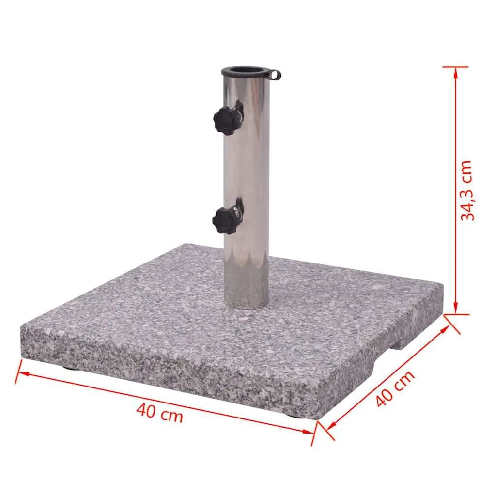 Granite Umbrella Holder Base Outdoor Stand 20kg Grey Heavy Duty Garden Patio Construction
