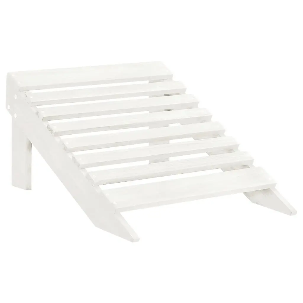 Garden Chair Solid Hardwood White Outdoor Armchair with Ottoman