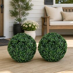 Versatile 27cm Artificial Boxwood Topiary Balls for Home