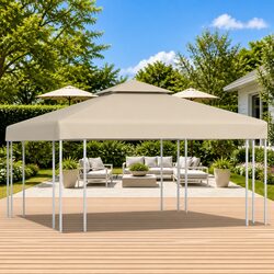 Practical 3x3m Beige Gazebo Canopy Replacement Cover