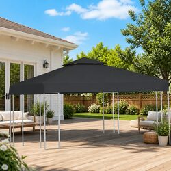 Waterproof Gazebo Cover Canopy Top 3x3m Dark Grey Replacement 310gsm Outdoor