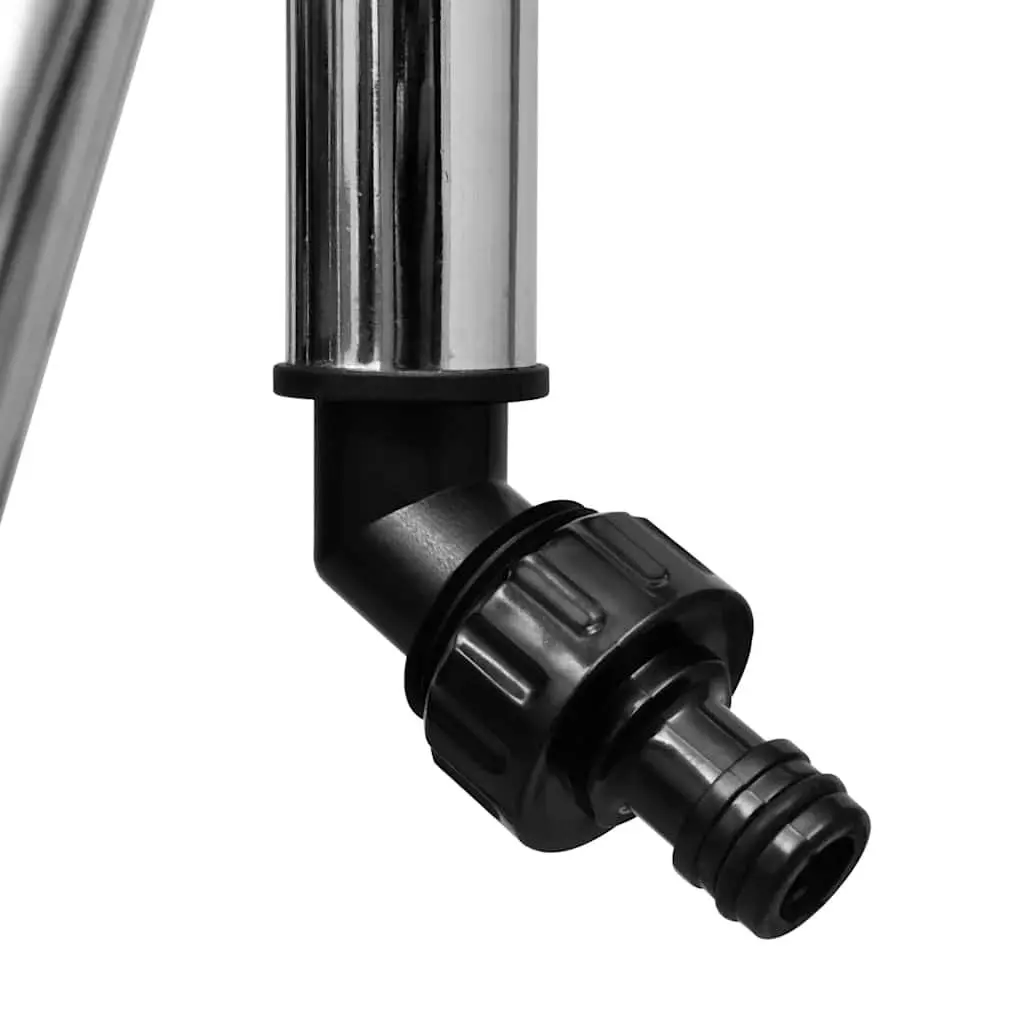 Impulse Sprinkler with Tripod Base Garden Watering Adjustable Spray Angles Silver