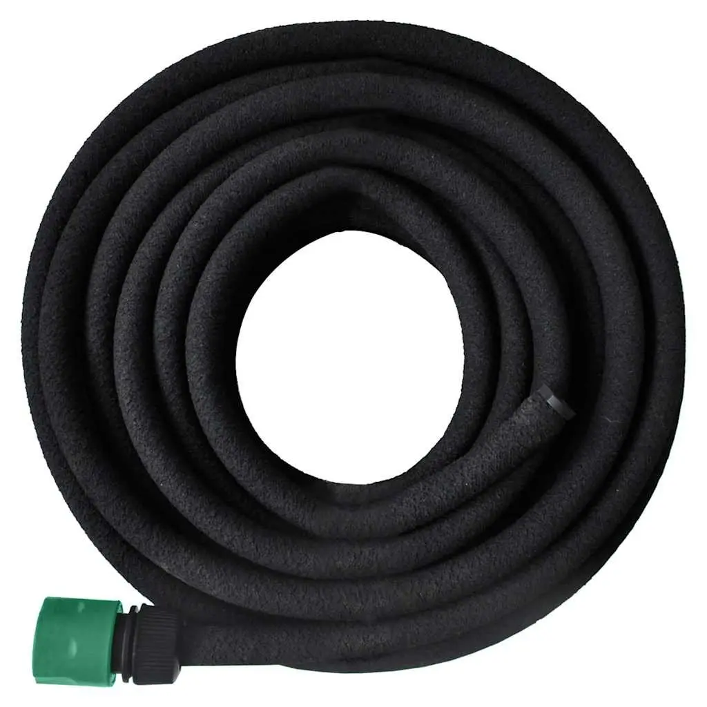 Garden Soaker Hose 25m Watering Irrigation Flexible Drip 1/2" Connector Black