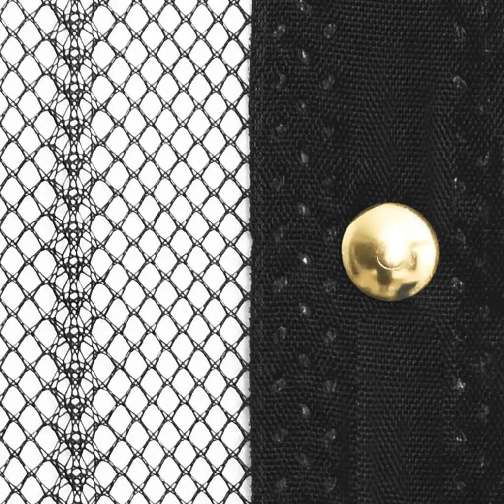 Insect Door Curtain 210 x 100 cm 2 pcs Magnet Black Window Screen Mesh