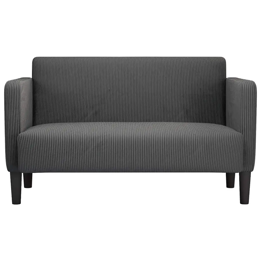 Loveseat Sofa Grey Corduroy Upholstery 109cm Two Seater Couch