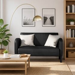 Practical Black Loveseat Sofa for Cozy Spaces