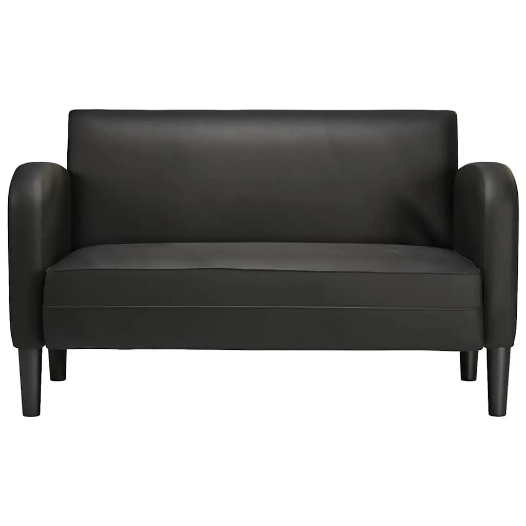 Sofa Two-Seater 110 cm Black Faux Leather Living Room Couch